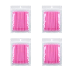 400 pcs Micro Applicator Brushes Mascara Wands Eyelash Brush for Eyelash Extensions (pink)