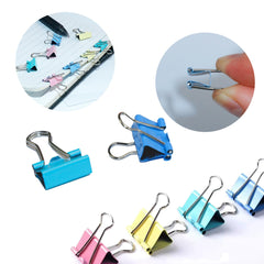 60pcs Binder Clips, 15mm Colored Metal Binder Clips, Small Bulldog Clips Foldback Clips Mini Metal Bulldog Clips, Coloured Metal Foldback Clamps Coloured Stationery File Money Paper Clamps(4 Color)