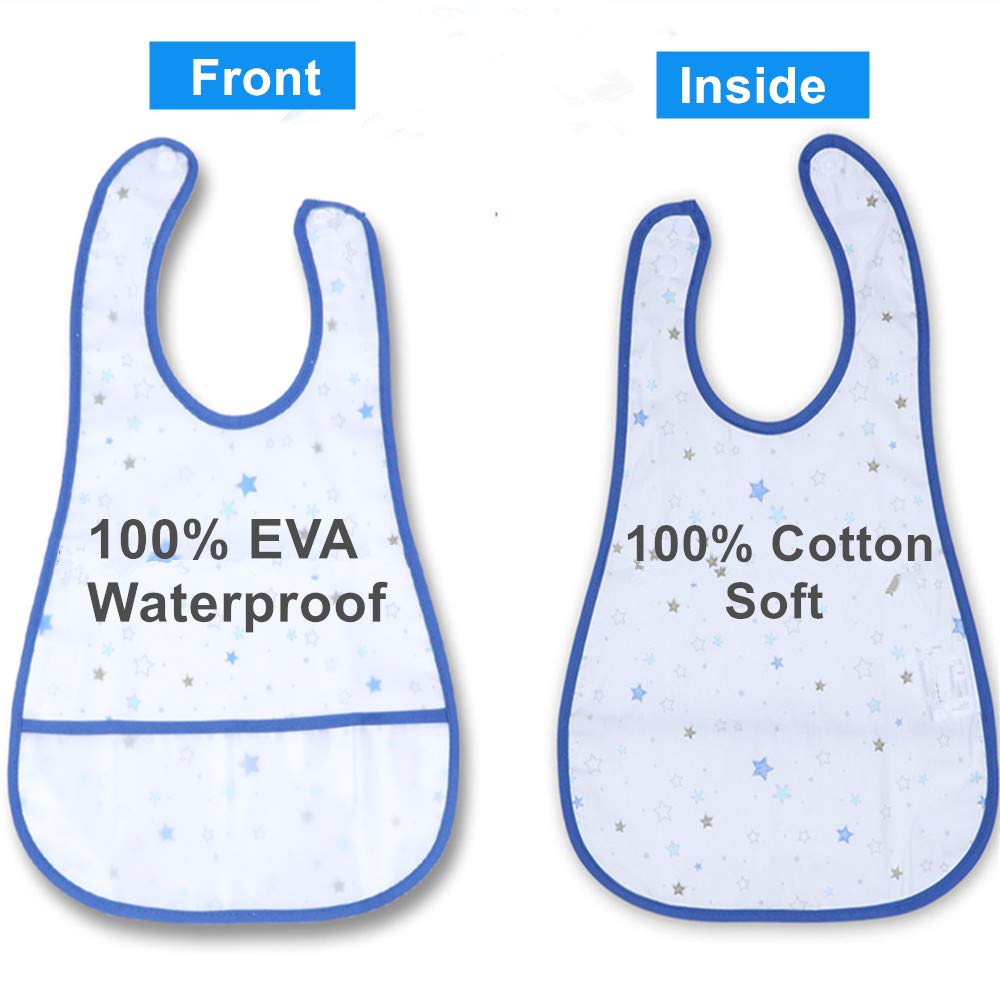 norinori Baby bibs Waterproof Bib - Feeding bib, Adjustable Washable, Soft ForToddler Infant Kids, 0-36 Months