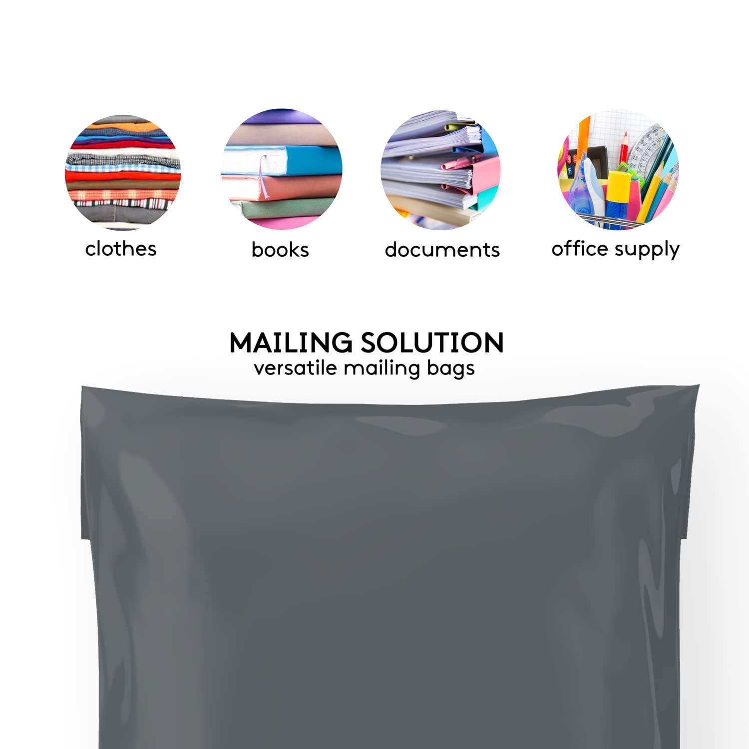 Mailing Bags, Grey Parcel Delivery Bags with Self-Seal Closure, Flexible Lightweight and Tear Proof Postal Mailing Bags, Multipack Mailing Envelope Bags (06x09, 50pk)