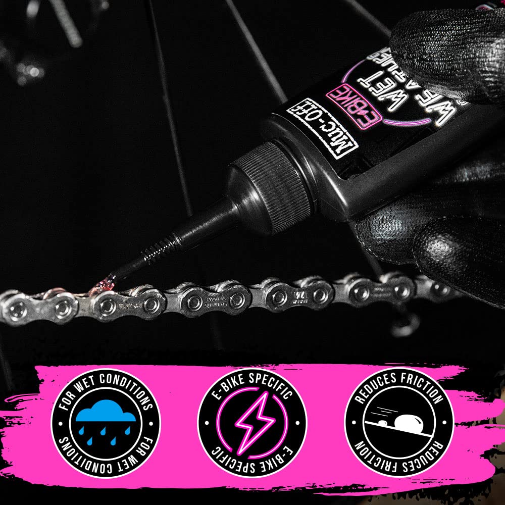 Muc-Off eBike Wet Chain Lube, 50ml - Bike Lube, Bike Chain Oil, Chain Wax for Dry Weather Conditions - Bike Lubricant for Electric Bikes