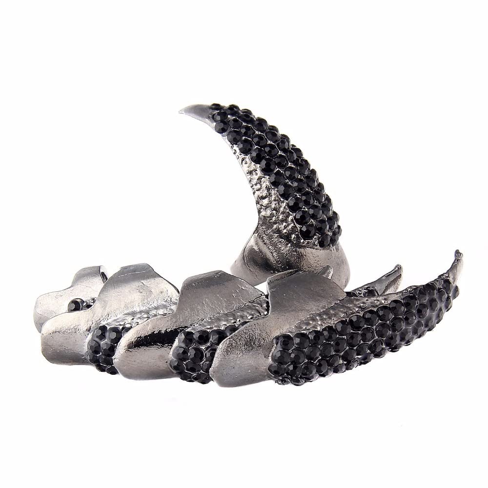 5PCS Halloween Punky Costume Finger Claw Nail Rings Rhinestone Talon Finger Ring Gothic Jewelry Cosplay Nail Finger Tips Holiday Decoration for Unisex