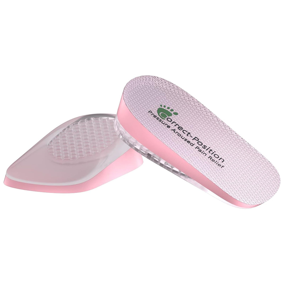 Correct-Position Heel Lift Inserts, Thick Heel Cushioning Height Increase Insoles Heel Cup Shoe Heel Inserts for Heel Spurs, Heel Pain Plantar Fasciitis Achilles Tendonitis (0.6 inches Height, Pink)