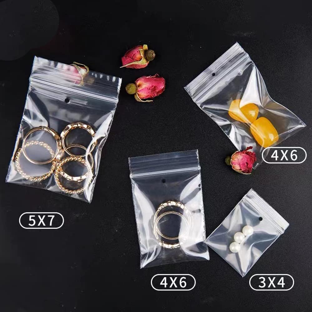 3x4cm 100 Grip Seal Bags, Small Clear Plastic Bags, Resealable Storage Pouches, Poly Zip Lock Bags, Perfect for Kitchen Storage, Jewellery, Diamond Painting, Small Cookies and Sweets