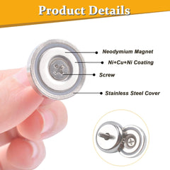 MIN CI 10pcs Magnets Strong, 25mm Neodymium Magnets Heavy Duty 55lbs Magnet with Hole and Steel Capsule Rare Earth Magnets Round Magnets Pot Magnet with Screws