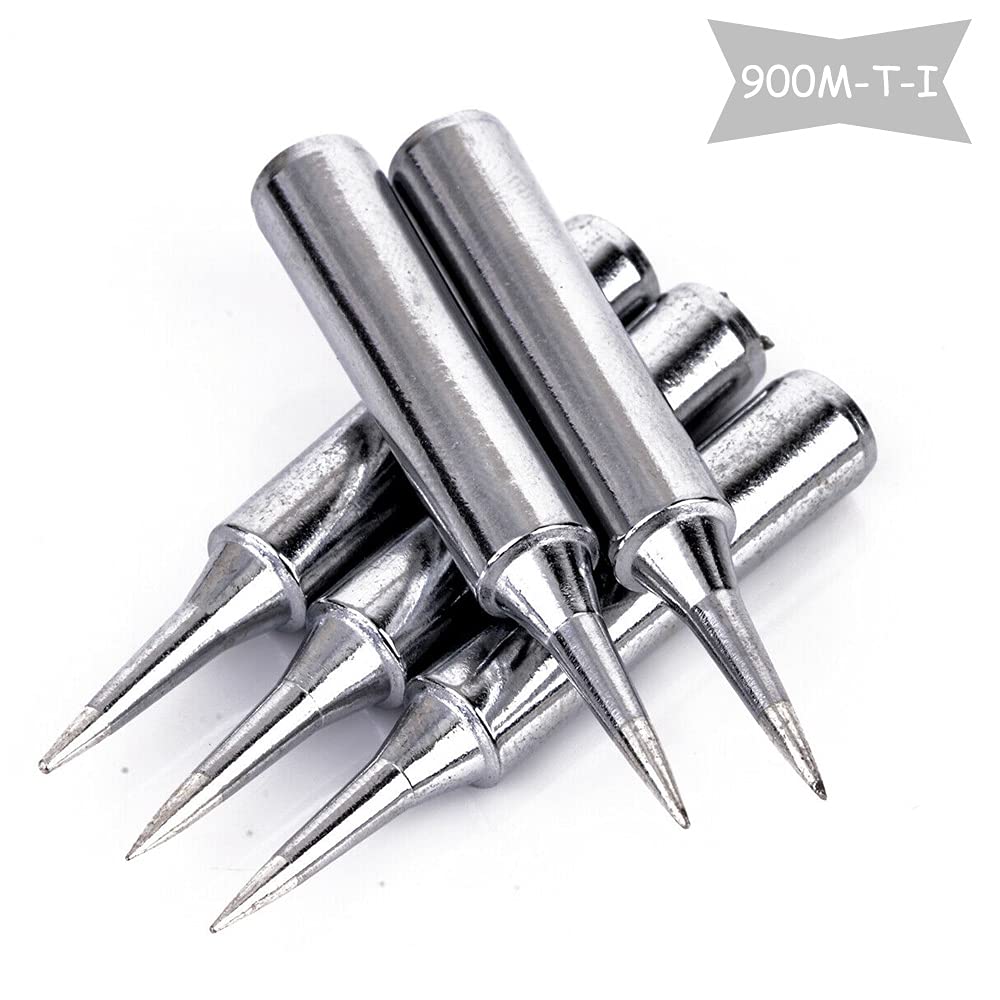 Saipor 10pcs 900M-TI Soldering Iron Tips Solder Iron Replacement Tip for 900M Station Tool for Hakko, TENMA, ATTEN, Quick, Aoyue, Yihua Soldering Station(900M-T-I)