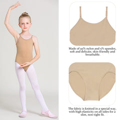 Monbessi Gymnastics Leotards for Girls Nude Leotard Seamless Undergarment with Adjustable Straps Suit for Girls Women (XL (Height: 160-170cm, Over 16 years))