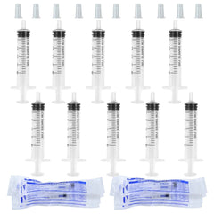 10Pcs 5ML Plastic Syringes, No Needle Syringe with Measurement Small Feeding Syringe Colostrum Syringes with Caps for Scientific Labs, Feeding Pets, Liquid Measuring or Refilling Multiple Uses Tools…