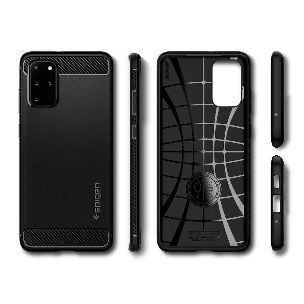 Spigen Rugged Armor Case Compatible with Samsung Galaxy S20 Plus - Matte Black