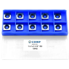 CDBP 11mm Square with 2 inchesRadius Carbide Inserts cutters 11×11×2.0mm-R50 Replacement for Woodworking Fits SpiralHelical Planer Cutter Head lathe Turning Tools, 10pcs