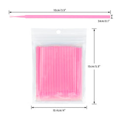 GCQQ 100PCS Micro Brush Applicator-Pink Micro Mascara Wands-Disposable Micro Brushes-Micro Lash Lift Brush Applicators-Micro Fibre Lash Brushes for Eyelash Extensions, Nail Polish and Crafts