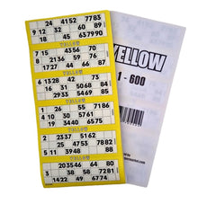 Bingosupermarket Bingo Tickets 600 Pad 6 To a Sheet 1-90 Perforated (Yellow)