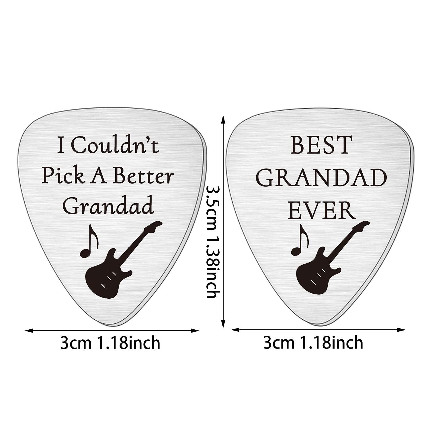 SMARGO Two PCS Grandad Guitar Pick Plectrum For Fathers Day Birthday Christmas Presents I Couldn't Pick A Better Grandad Best Grandad Ever