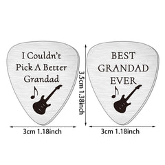 SMARGO Two PCS Grandad Guitar Pick Plectrum For Fathers Day Birthday Christmas Presents I Couldn't Pick A Better Grandad Best Grandad Ever