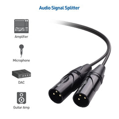 Cable Matters XLR Splitter Cable, Female to 2 Male XLR Y Cable 45 cm, Microphone Patch Y Cable, XLR Female to Dual XLR Male 3 Pin Splitter Cord Audio Adapter