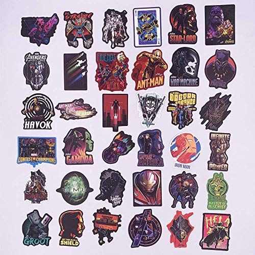 Marvel Avengers Stickers 108 Pcs - Laptop Vinyl Waterproof Sticker for Car Luggage Water Bottle Skateboard Motorcycle Bicycle Decal Graffiti Patches, Superhero Stickers Decal