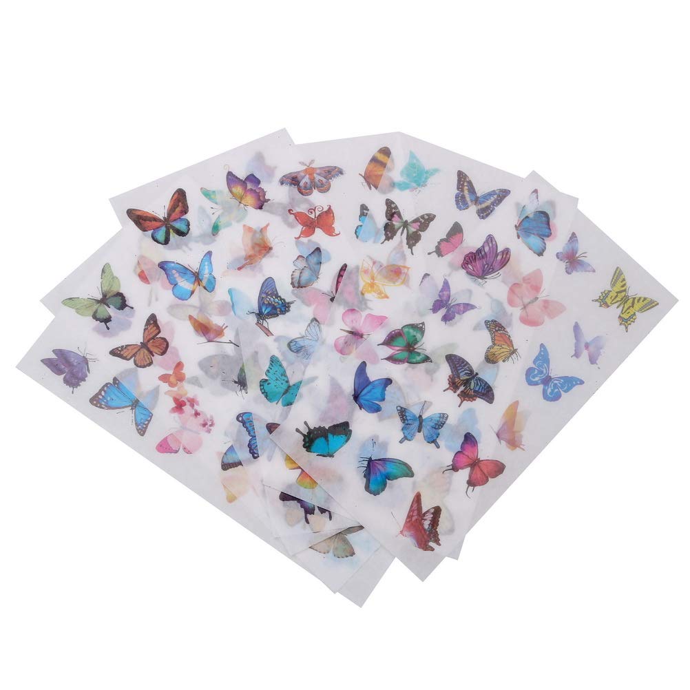 nuoshen Small Butterfly Stickers, 12 Sheets Romantic Easy Self-Adhesive Note Paper Stickers with Multi Color Butterflies Decals for Kids Scarpbooking Crafts Letters Notebook