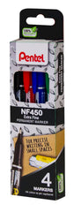 Pentel Extra Fine Permanent Marker 4pc Wallet Assorted