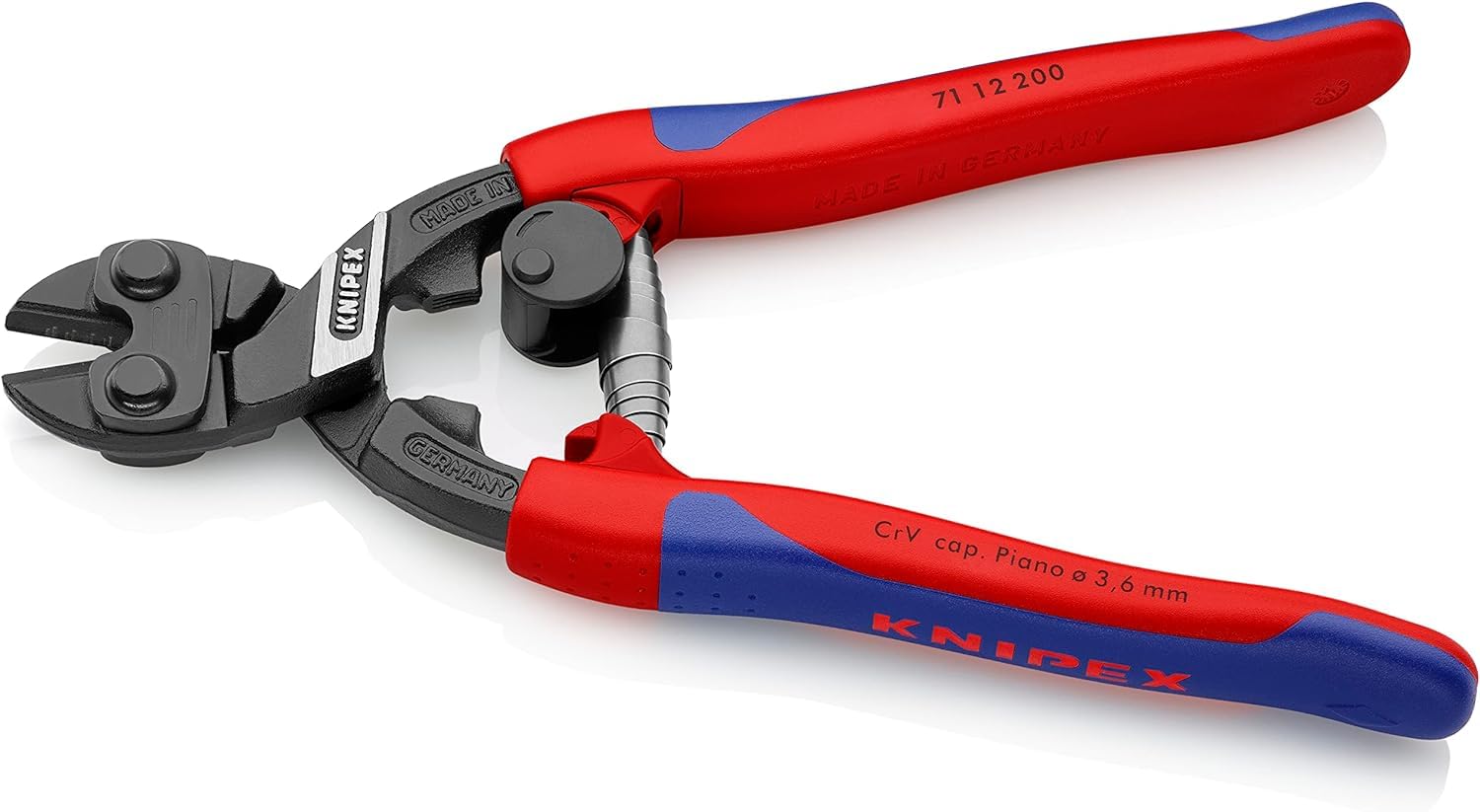 Knipex CoBolt® Compact Bolt Cutter black atramentized, with slim multi-component grips 200 mm (self-service card/blister) 71 12 200 SB