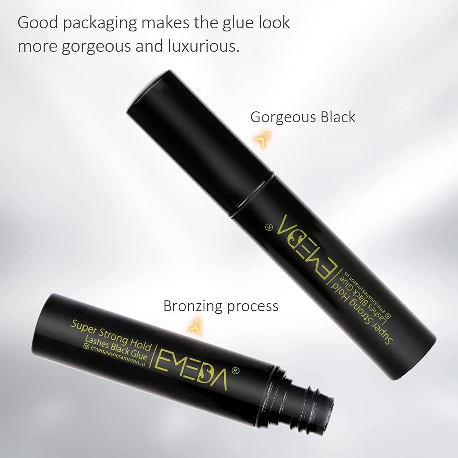 EMEDA Black Eyelash glue super strong hold Professional Latex Free False Eyelash Glue Waterproof Lash Glue Black Strip Eyelash Adhesive 5ml 0.17OZ Lashes Glue (Black)