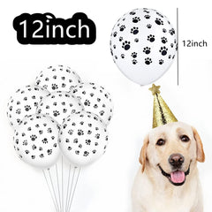 i-QiQi 12Pcs 12 inches Paw Printed Latex Balloons, Kids Theme Birthday Party, Animal Theme Balloons Dog Theme Birthday Party Kids Puppy Birthday Party Decoration