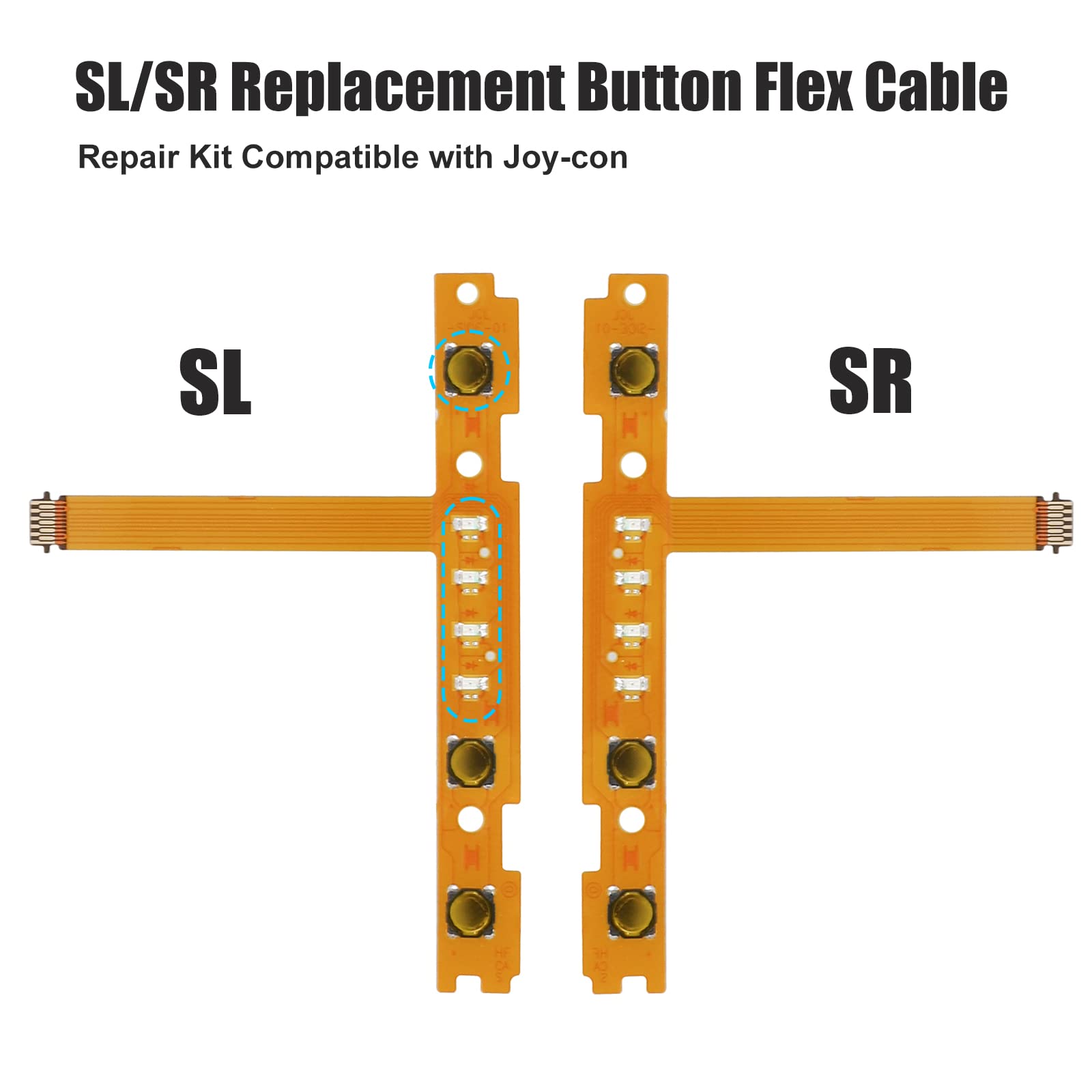 EEEKit 2 Pcs SL and SR Button Key Flex Cable,SL/SR Sync Button Ribbon Flex Cable with Screwdriver Set Compatible with Nintendo Switch joy-Con Controller