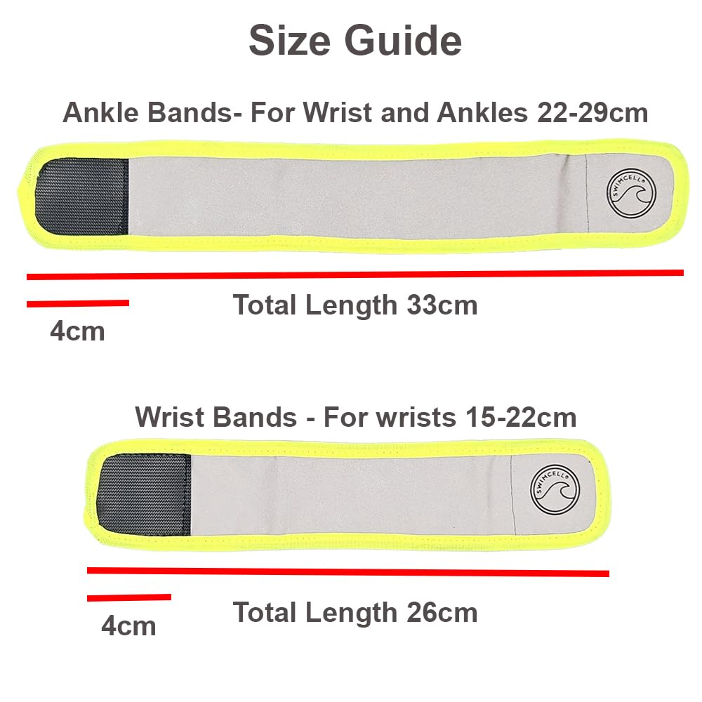 SwimCell Reflective Armbands For Running. High Visibility, Glow Up 360 Degree Safety Reflective Gear Strips For Nighttime Walking. Armbands For Wrist, Arm or Ankle - Neon Yellow Large Pack of 2