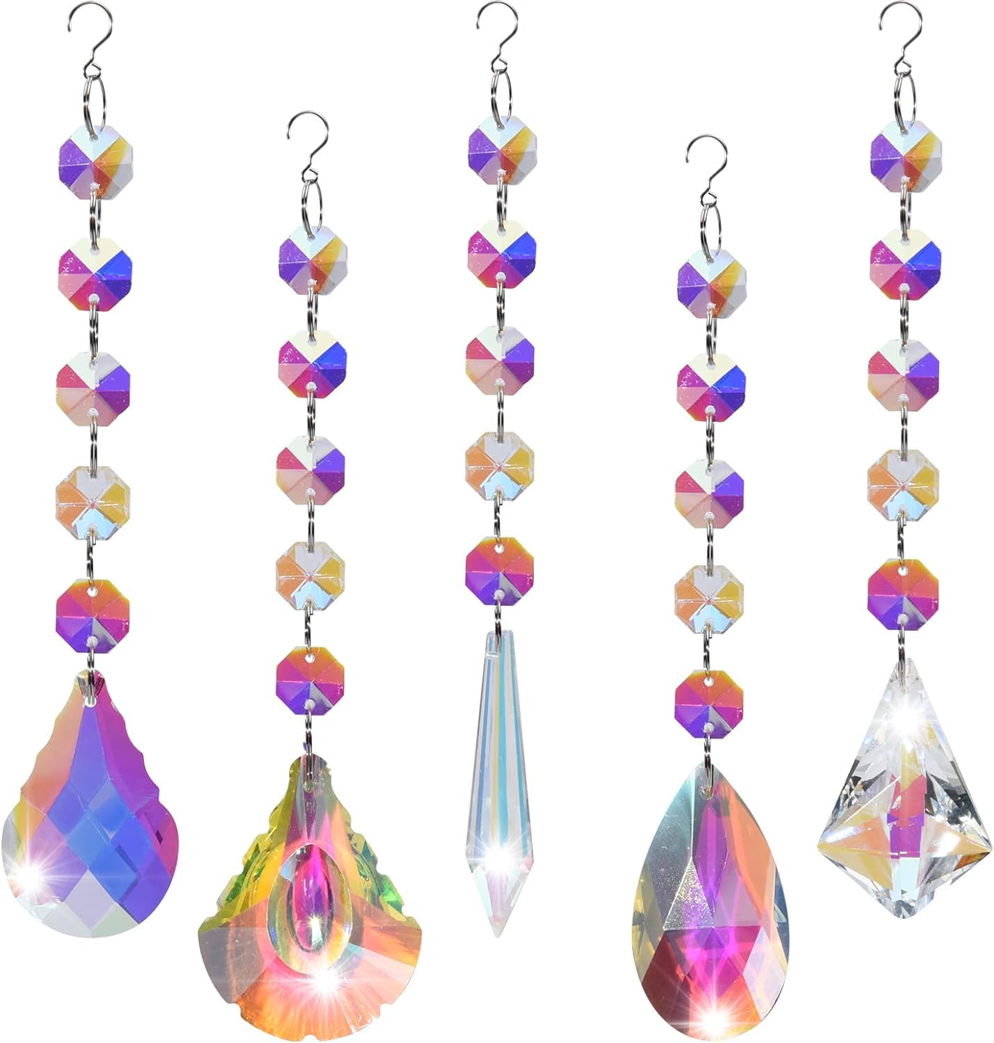 olyee Sun Catchers for Windows, Hanging Crystals Decorations for Home Droplets for Chandeliers Garden Ornaments Light Suncatchers Rainbow Maker for Party Wedding Decro