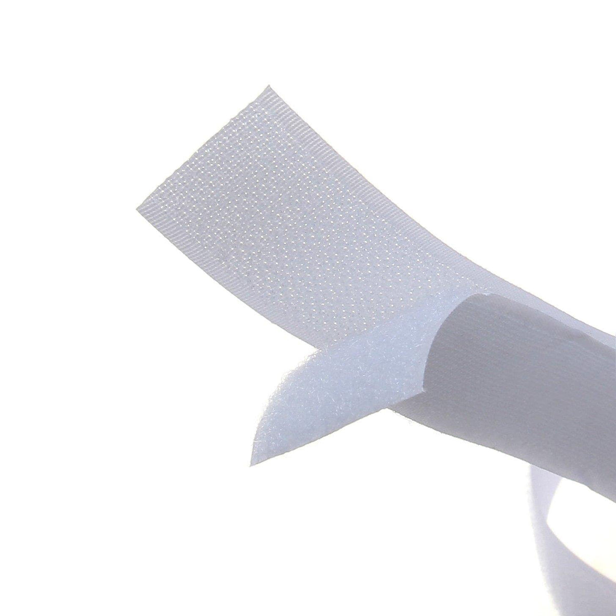 White Sew On Hook and Loop Tape Set with Non-Adhesive Back Nylon Fabric Fastener 5cm-1m