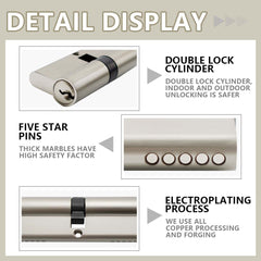 Bwintech 100mm(50/50) Nickel Euro Cylinder Lock,Door Barrel Lock,Key/Key with 3 Standard Keys,Anti-Pick,Anti-Bump,Anti Drill,High Security for UPVC,Wooden,Composite Doors