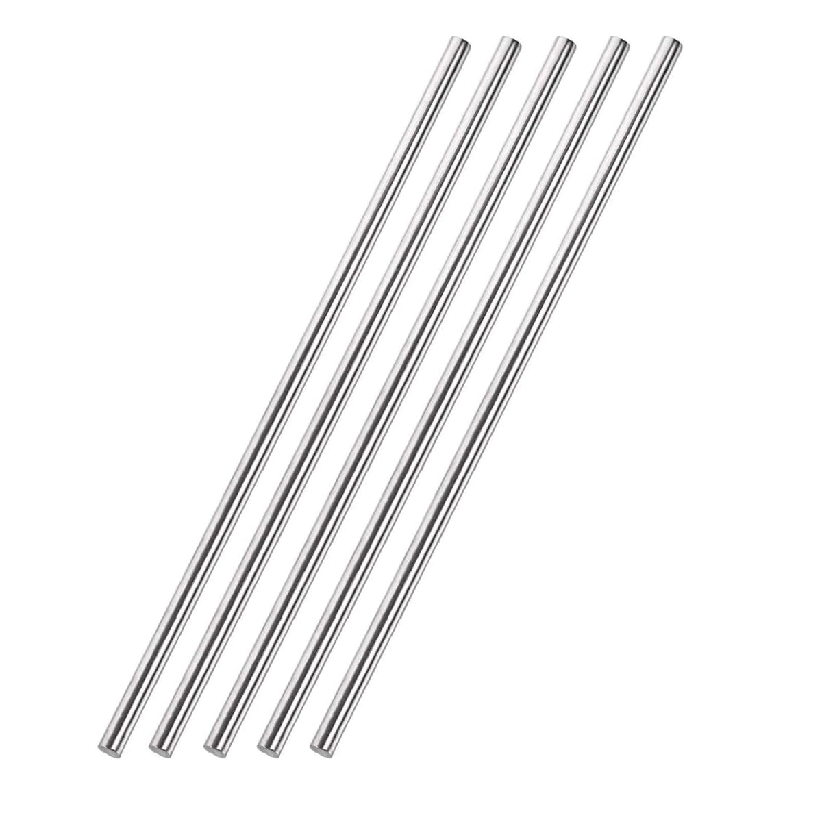 TA-VIGOR 5Pcs 5mm x 300mm Stainless Steel Round Rods, Metal Solid Round Shaft Rods Lathe Bar Stock for DIY Crafts Car Helicopter Airplane Model