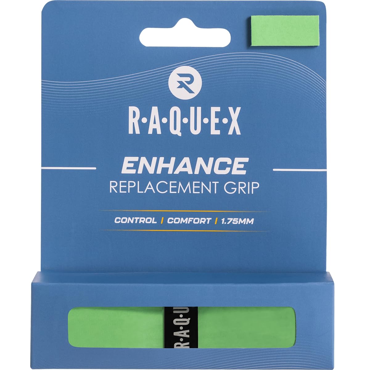 Raquex Enhance Tennis Racket Grip Tape - Tennis, Badminton, Squash Replacement Grip. Comfy, Soft, Durable. Premium self-adhesive tennis racquet grip. Finishing tape included (Light Green)