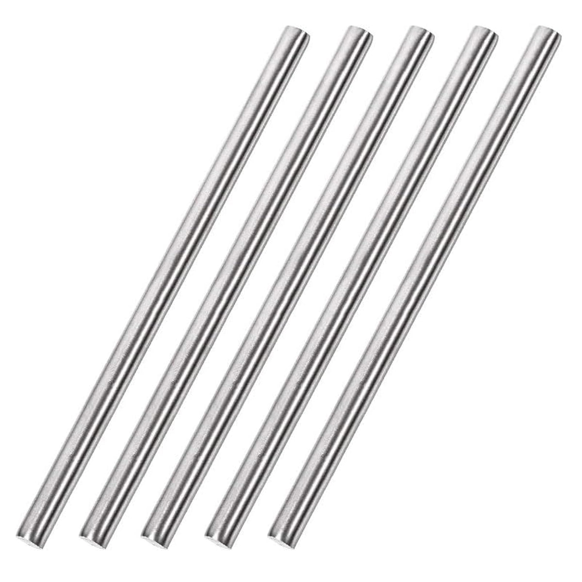 TOP-VIGOR 5Pcs 6mm x 150mm 304 Stainless Steel Round Rods, Metal Solid Round Shaft Rods Lathe Bar Stock for DIY Crafts Car Helicopter Airplane Model