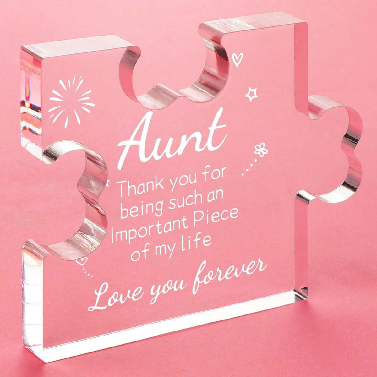 Funnli Daughter Gifts, Engraved Acrylic Block Puzzle Birthday Gifts for Daughter, 3.35 x 2.76 Inch Table Decoration Present for Daughter, Idea Graduation Christmas Gifts for Daughter from Mum/Dad