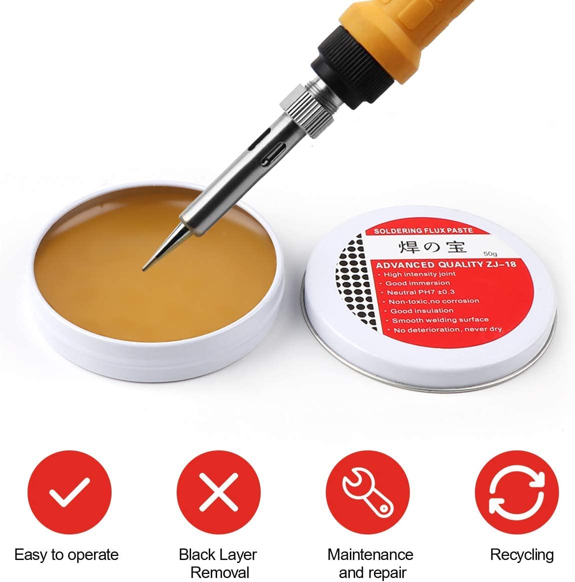 50g Solder Flux Paste, Electrical Solder Flux Tin Paste, No-Clean Solder Grease Professional Mechanic Welding Repair Tool for Phone SMD PCB BGA PGA (Lead Free)