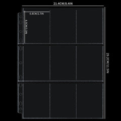1080 Pockets Trading Card Sleeves, 60 Sheets Double Side 9-Pocket 11 Holes Card Sleeves Card Binder Fit 3 Ring Binder Trading Card Binder for Game Sports Cards OS22060