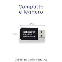 Integral Micro SD Card Reader, USB 3.1 USB 3.0, for micro SD, microSDHC, microSDXC Memory Cards, USB3.0 Memory Card Adapter