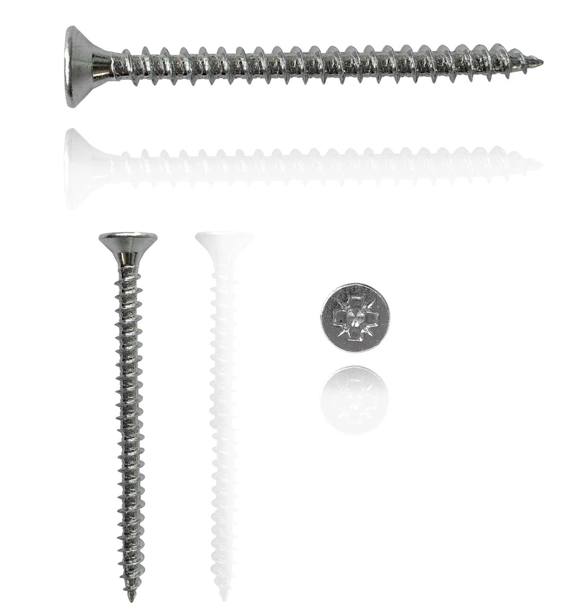 M4 Wood Screws Zinc Plated Silver Full Thread Self-Tapping Long 2.5 inch (0.16 inches x 2.36 inches) 4.0 x 60mm Box of 100pcs