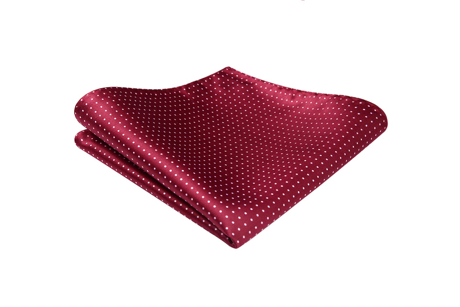 HISDERN Burgundy Ties for Men Polka Dot Wedding Tie Handkerchief Formal Business Necktie & Pocket Square Set