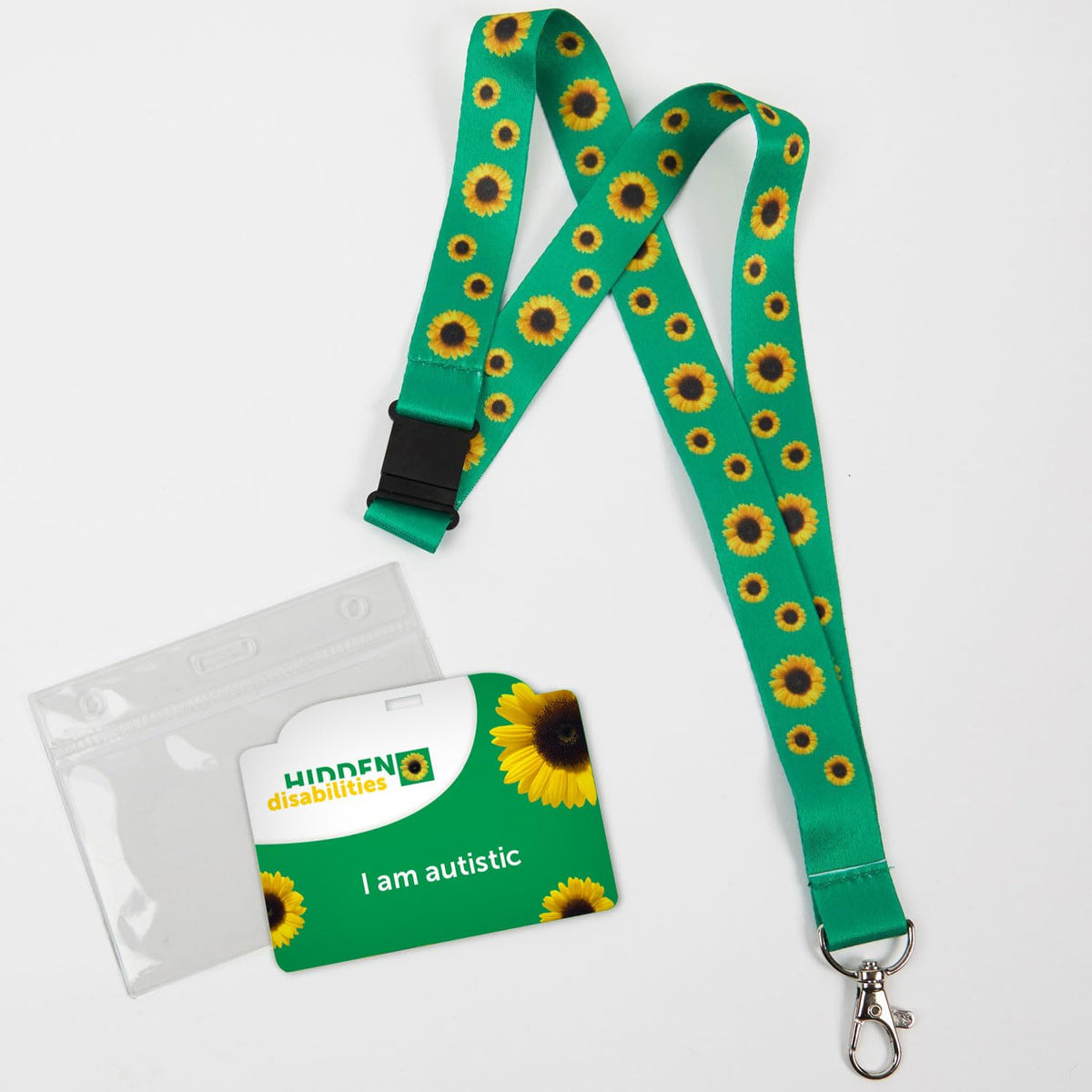 Autism Awareness Card with Hidden Disabilities Sunflower Lanyard, Hidden Disability Card