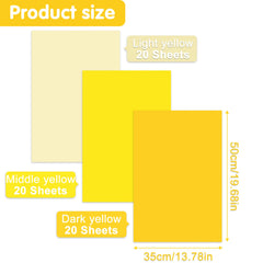 NEBURORA Assorted Yellow Tissue Paper Set 60 Sheets Gift Wrap Paper Art Paper Crafts 3 Yellow Colors for Sunflower Theme Party Decorations DIY Wedding Fall Thanksgiving Holiday Gift Packing