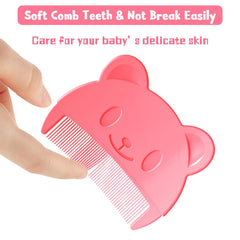 2 Pcs Baby Comb Baby Cradle Cap Comb Baby Hair Brush Toddler Comb Toddler Hair Brush Newborn Hair Brush Cradle Cap Comb (Pink)