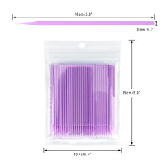 G2PLUS 200PCS Micro Applicators Brushes, Light Purple Disposable Micro Applicators, Disposable Eyelash Extension Swabs for Eyelashes Extensions