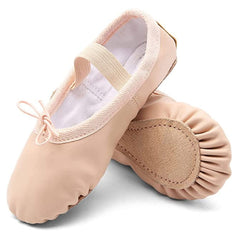 TETSUO Ballet Shoes for Girls, Indoor Ballerina Flats Dance Slippers for Kids, Toddlers Dancing, Yoga Soft Light Pink