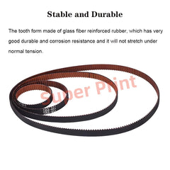 Super Print 10×188mm Voron GT2 Timing Belt,6mm Width GT2 Closed Loop Belt,Upgrade Nylon Tooth Surface Non-Slip Version for Voron 2.4 and Other 3D Printers,CNC.