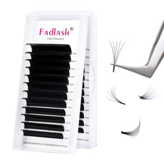 FADLASH Easy Fan Lashes CC Curl 0.03 9-17mm Mixed Length Russian Lashes Natural Look Self Fanning Eye Lashes Automatic Blooming Russian Eyelashes Extensions(0.03-CC-917)