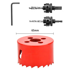 GUOQEE 65mm Hole Saw with Quick Change Arbor, Hole Drilling Cutter HSS BI-Metal for Wood, Plywood, PVC, Drywall and Metal Sheet