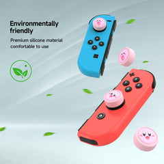 JINGDU Switch Thumb Grip Caps for Nintendo Game Silicone Analog Stick Cover Soft Joystick Grip Caps with 3D Pattern for Nintendo Switch Lite/OLED 4Pcs - Kirby