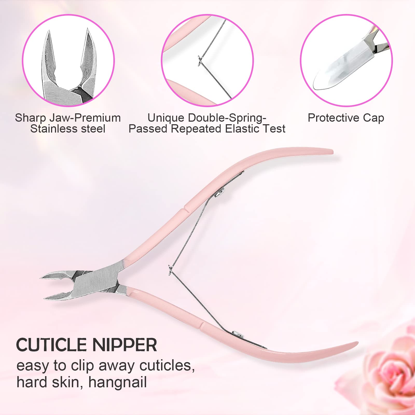 Makartt Cuticle Trimmer with Cuticle Pusher and Cuticle Nipper, 3 Pcs Cuticle Remover Tool Set, Professional Stainless Steel Cuticle Cutter Clipper for Fingernails and Toenails Manicure Pedicure Tool