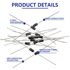 Innfeeltech 100Pcs 1N4006 Rectifier Diodes General Purpose Silicon Rectifiers, 1A, 800V Silicon Rectifier Schottky Diodes